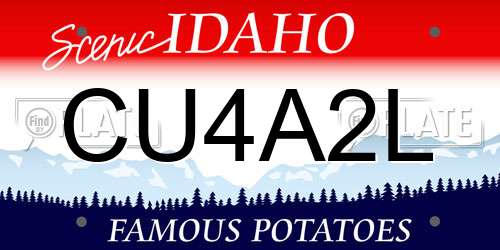 CU4A2L Idaho License Plate