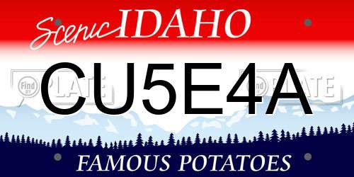 CU5E4A Idaho License Plate