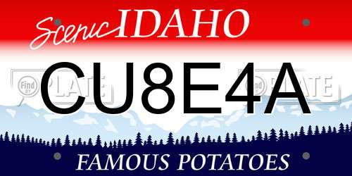 CU8E4A Idaho License Plate