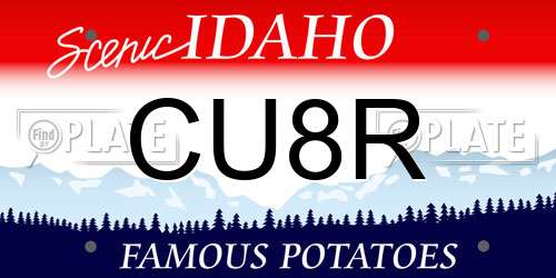CU8R Idaho License Plate