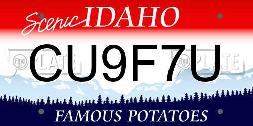 CU9F7U Idaho License Plate