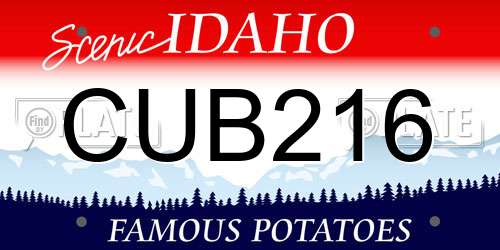 CUB216 Idaho License Plate