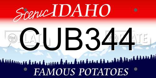 CUB344 Idaho License Plate