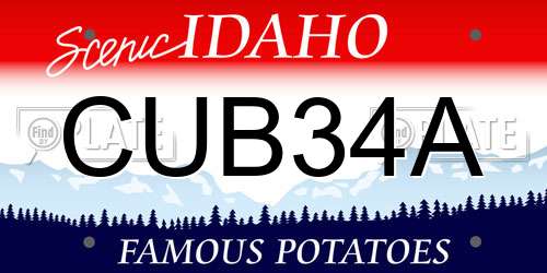 CUB34A Idaho License Plate