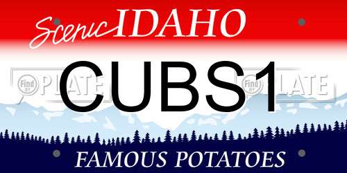 CUBS1 Idaho License Plate