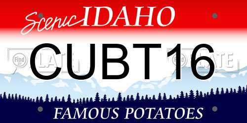 CUBT16 Idaho License Plate