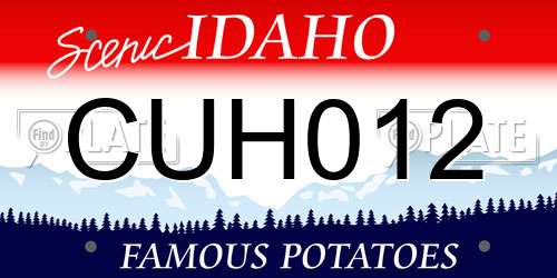 CUH012 Idaho License Plate