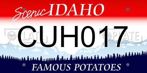 CUH017 Idaho License Plate
