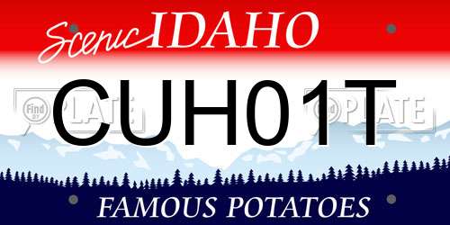 CUH01T Idaho License Plate