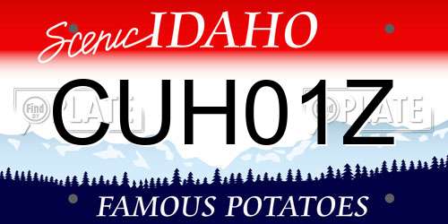 CUH01Z Idaho License Plate