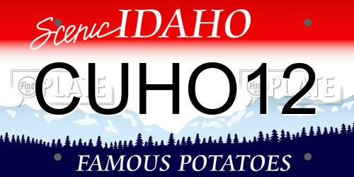 CUHO12 Idaho License Plate