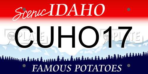 CUHO17 Idaho License Plate
