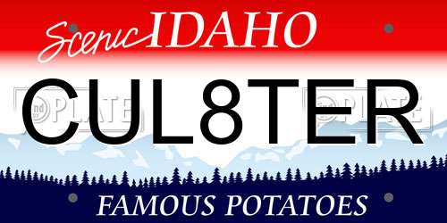 CUL8TER Idaho License Plate
