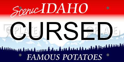CURSED Idaho License Plate