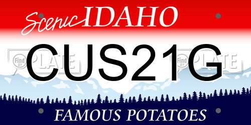 CUS21G Idaho License Plate