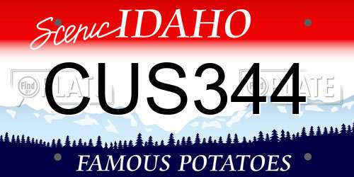 CUS344 Idaho License Plate