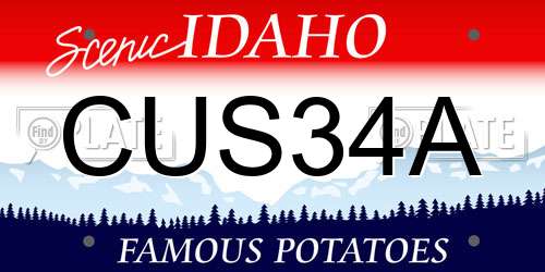 CUS34A Idaho License Plate