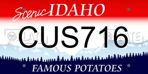 CUS716 Idaho License Plate