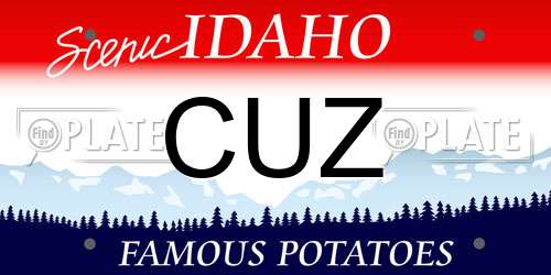 CUZ Idaho License Plate