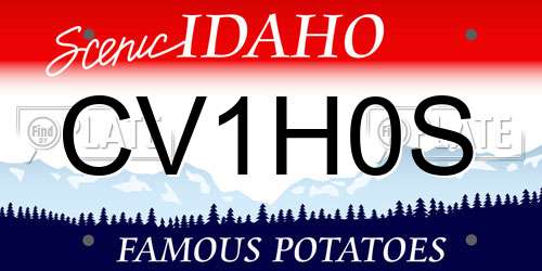 CV1H0S Idaho License Plate