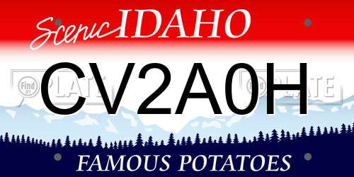 CV2A0H Idaho License Plate