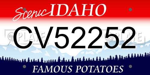 CV52252 Idaho License Plate