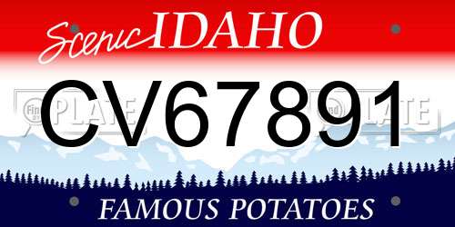 CV67891 Idaho License Plate