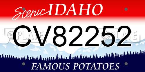 CV82252 Idaho License Plate