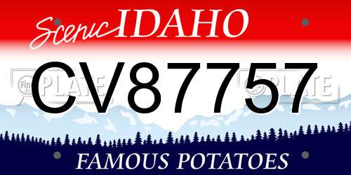 CV87757 Idaho License Plate