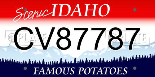 CV87787 Idaho License Plate
