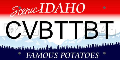 CVBTTBT Idaho License Plate