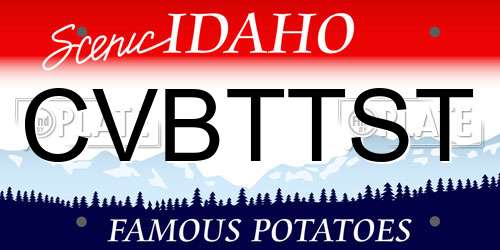 CVBTTST Idaho License Plate