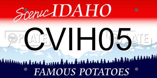 CVIH05 Idaho License Plate