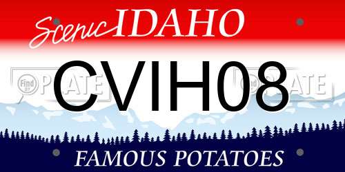 CVIH08 Idaho License Plate