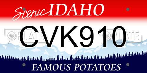 CVK910 Idaho License Plate