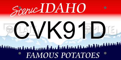 CVK91D Idaho License Plate