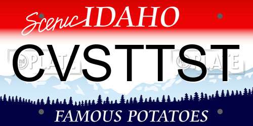 CVSTTST Idaho License Plate