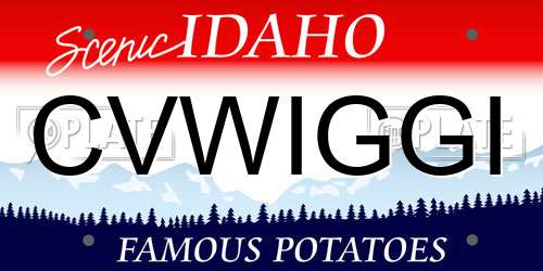CVWIGGI Idaho License Plate
