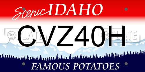 CVZ40H Idaho License Plate