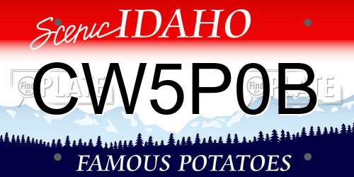 CW5P0B Idaho License Plate