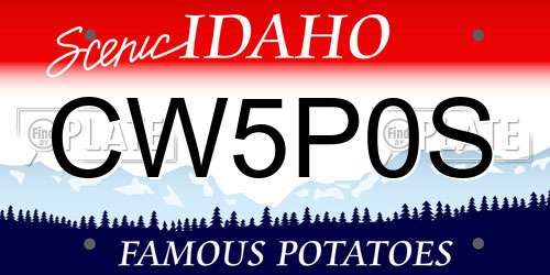 CW5P0S Idaho License Plate