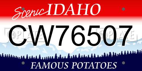 CW76507 Idaho License Plate