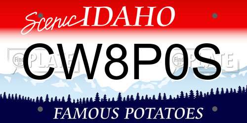 CW8P0S Idaho License Plate