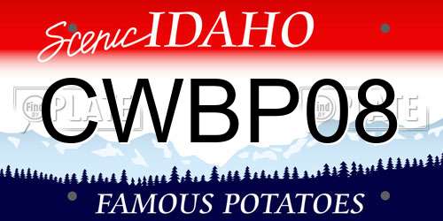 CWBP08 Idaho License Plate
