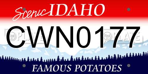 CWN0177 Idaho License Plate