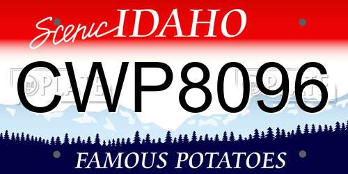CWP8096 Idaho License Plate