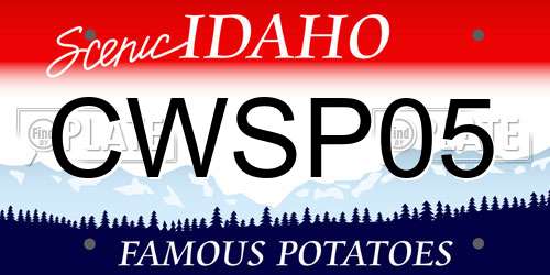 CWSP05 Idaho License Plate