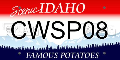 CWSP08 Idaho License Plate