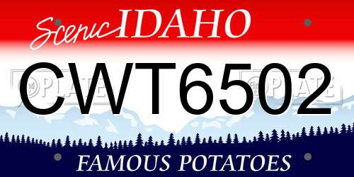 CWT6502 Idaho License Plate