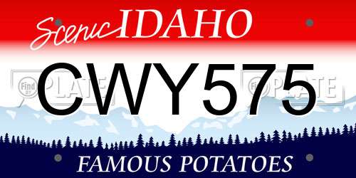 CWY575 Idaho License Plate